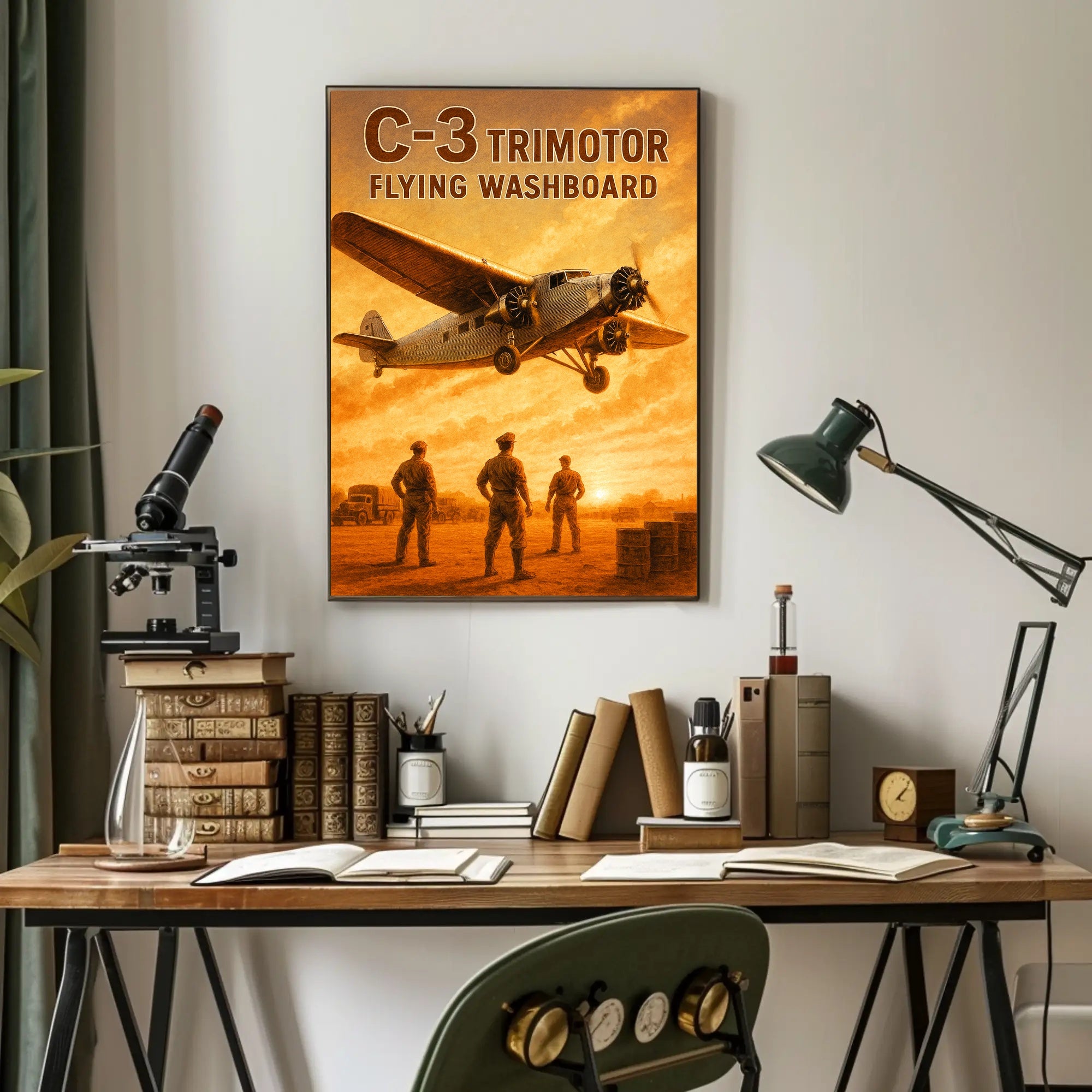 C-3 Trimotor - Flying Washboard Poster PosterGoat