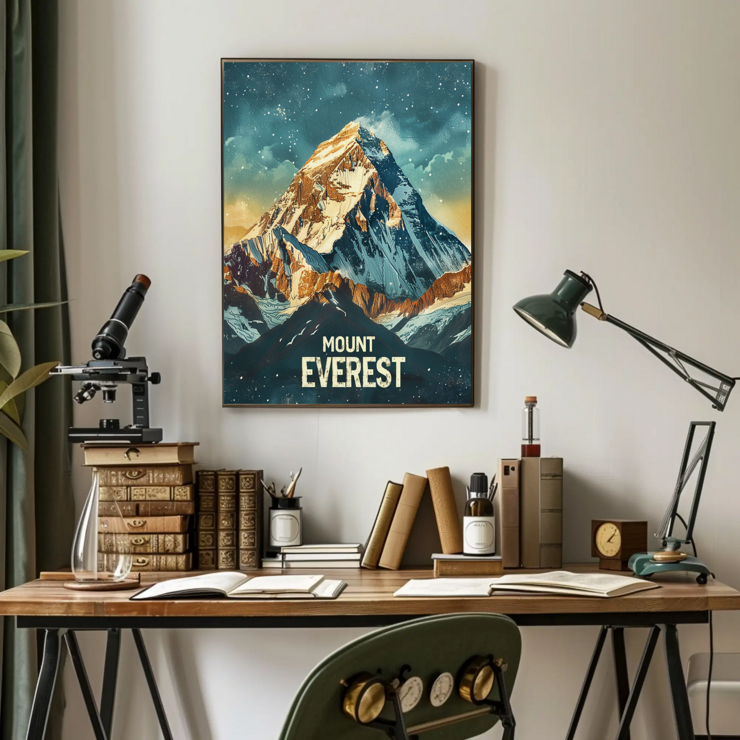 Mount Everest Himalayan Peak Snowfall Travel Poster