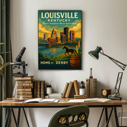 Louisville Derby Iconic Skyline Heritage Travel Souvenir Culture Wall Art Timeless Poster