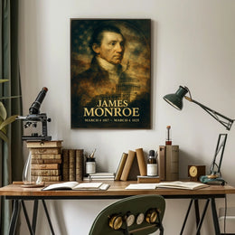 James Monroe 5th President of the United States Double Exposure Poster