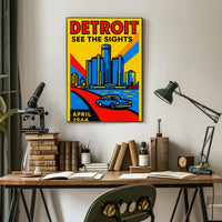 Discover Detroit See the Sights Poster PosterGoat
