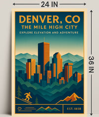 Denver CO The Mile High City Poster Print PosterGoat