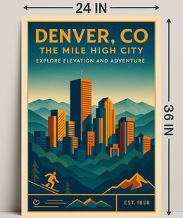 Denver CO The Mile High City Poster Print PosterGoat