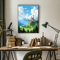 Fantasy Castle Adventure: Whimsical Landscape Art Print