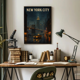 New York City at Night Poster
