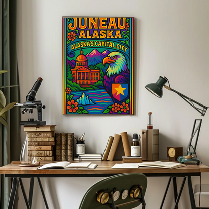 Juneau Alaska Capital City Travel Poster