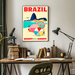 Discover Brazil With Braniff Airways Poster