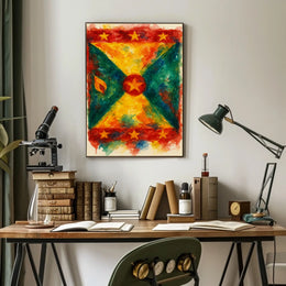 Vibrant Abstract Flag Modern Art Poster