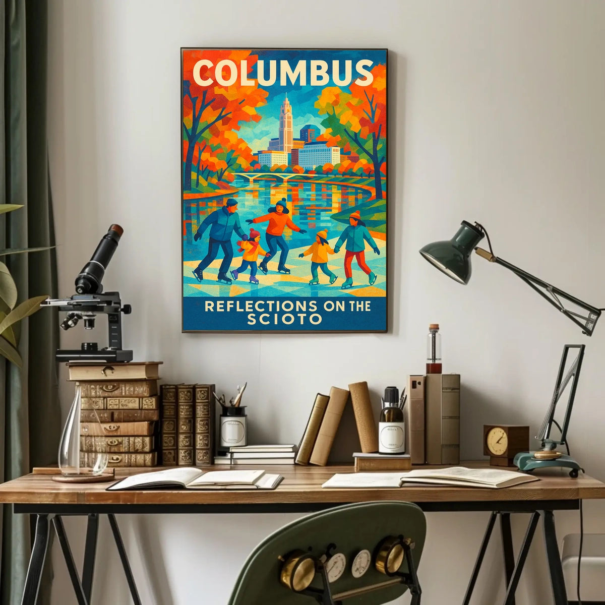 Columbus Reflections on the Scioto Poster