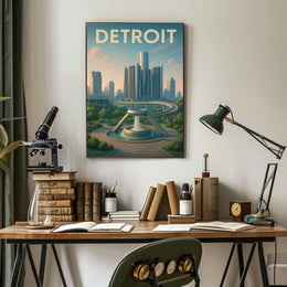 Detroit Skyline Poster