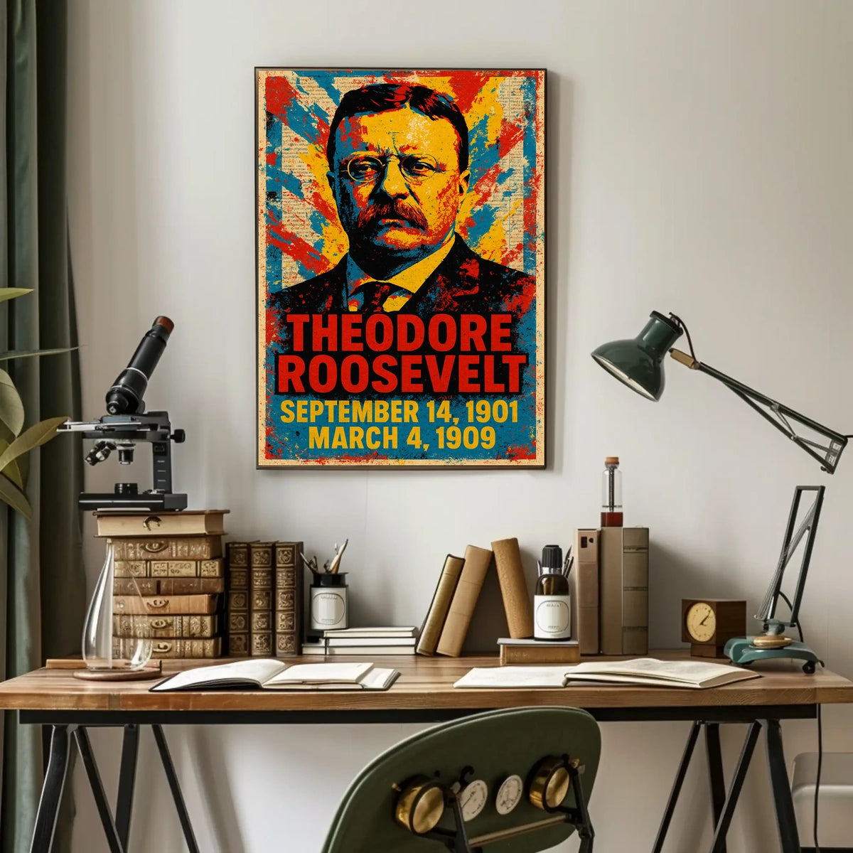 Theodore Roosevelt 26th President of the United States Street Art Mashup Poster