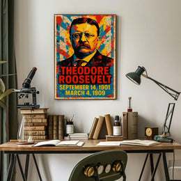 Theodore Roosevelt 26th President of the United States Street Art Mashup Poster