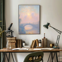 Serene Bridge Sunset Poster Wall Art Print