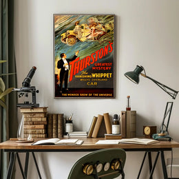 Magic Illusionist Vanishing Car Vintage Show Poster