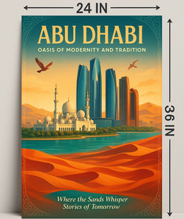 Abu Dhabi Fusion of Tradition and Progress Urban or Cityscape Poster