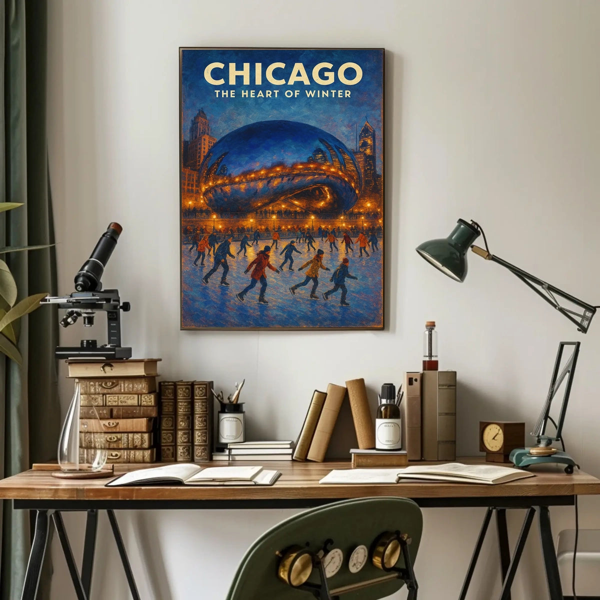 Chicago Heart Of Winter Cityscape Wall Art Decor Poster