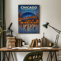 Chicago Heart Of Winter Cityscape Wall Art Decor Poster