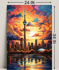 Toronto Skyline At Sunset Poster