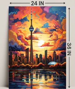 Toronto Skyline At Sunset Poster