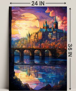 Enchanted Castle At Sunset Poster