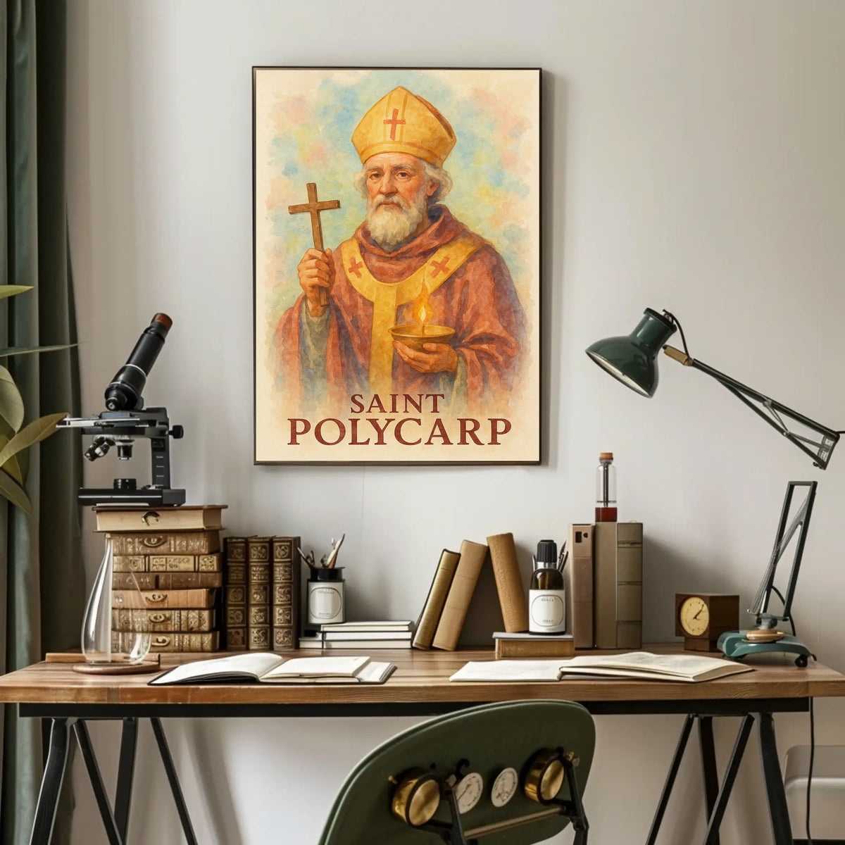 Saint Polycarp Portrait For Exhibit Space Display Poster