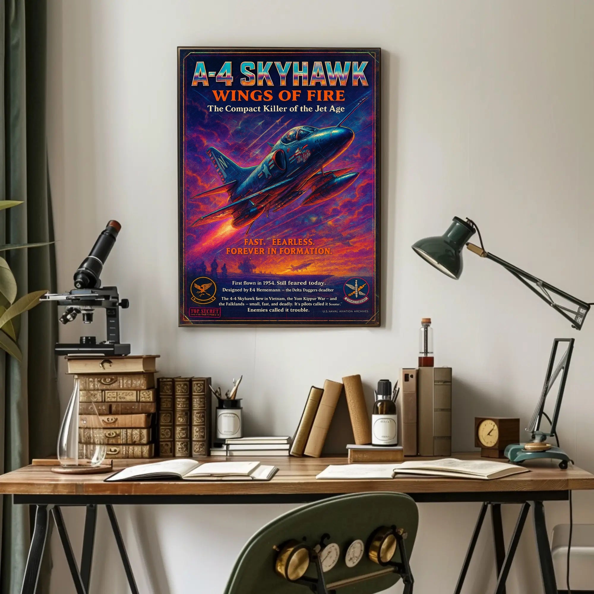 A-4 Skyhawk Jet: Vintage Military Aviation Poster