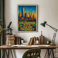 Oklahoma City The Big Friendly Poster Cityscape Wall Art