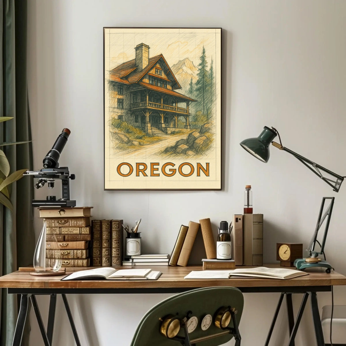 Oregon Mountain Lodge Poster