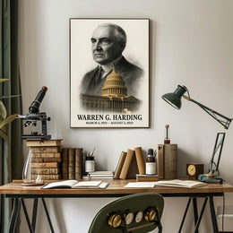 Warren G. Harding 29th President of the United States Reflections Poster