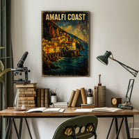 Amalfi Coast Poster Wall Art For Coastal Home Decor