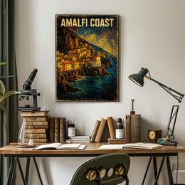 Amalfi Coast Poster Wall Art For Coastal Home Decor