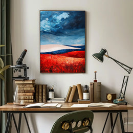 Bold Landscape In American Flag Colors Abstract Poster