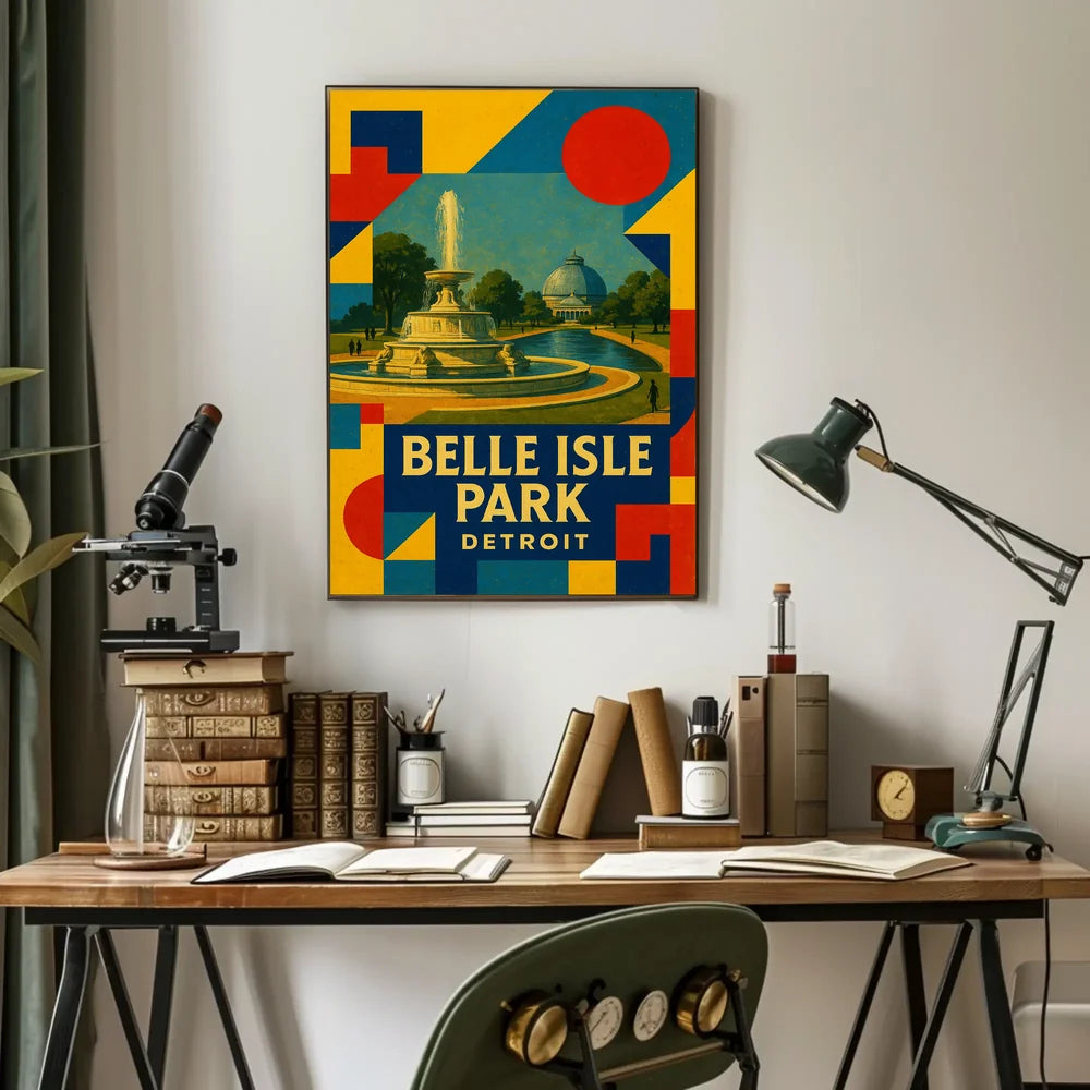 Belle Isle Park Detroit Scenic Art Poster