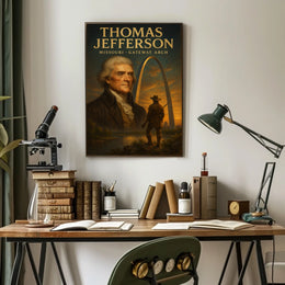 Thomas Jefferson And The Gateway Arch Poster
