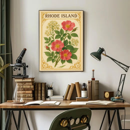 Rhode Island Floral Poster
