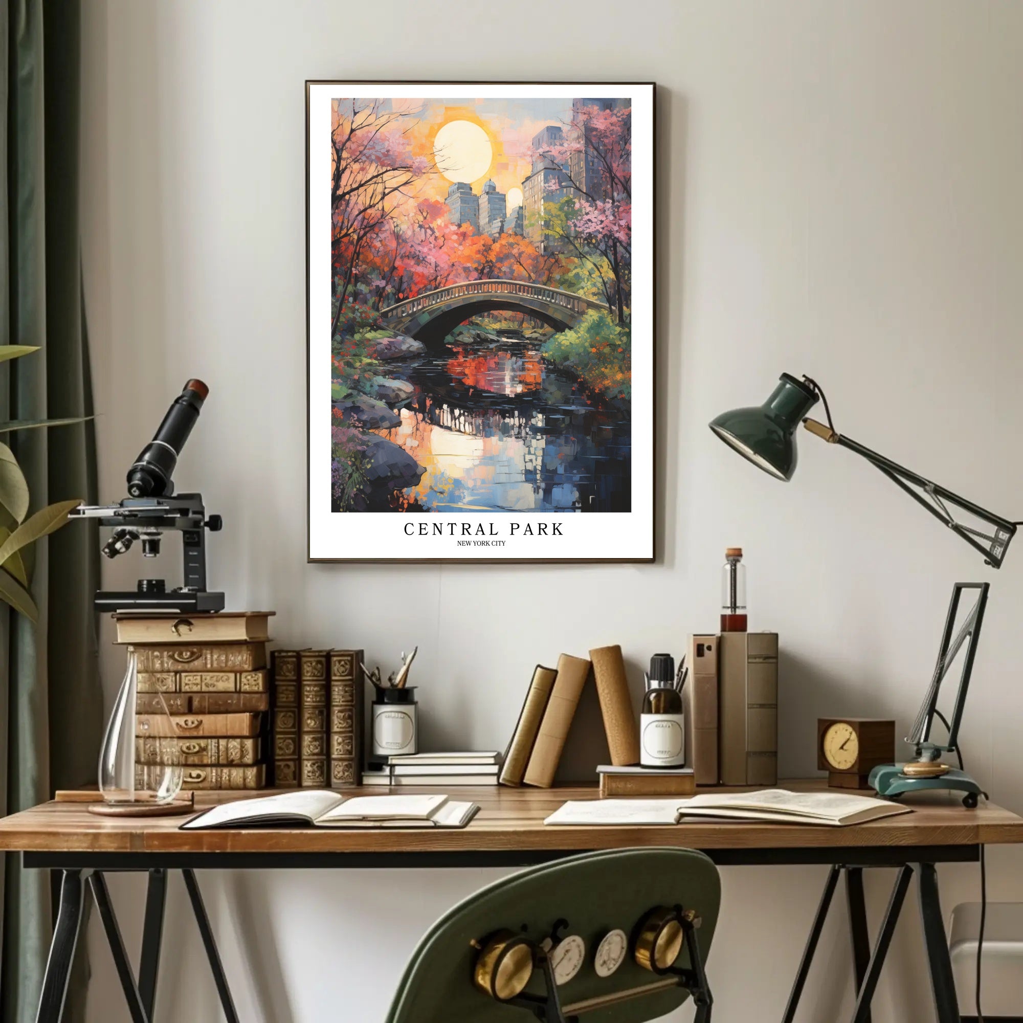 Central Park Autumn Impressionism Urban or Cityscape Poster PosterGoat