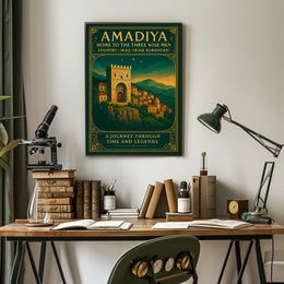 Amadiya Vintage Illustration: Cultural or Heritage Poster