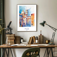 Pisa Leaning Tower Watercolor Art Travel Poster PosterGoat