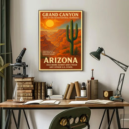 Grand Canyon Arizona Travel Vintage Illustration Poster