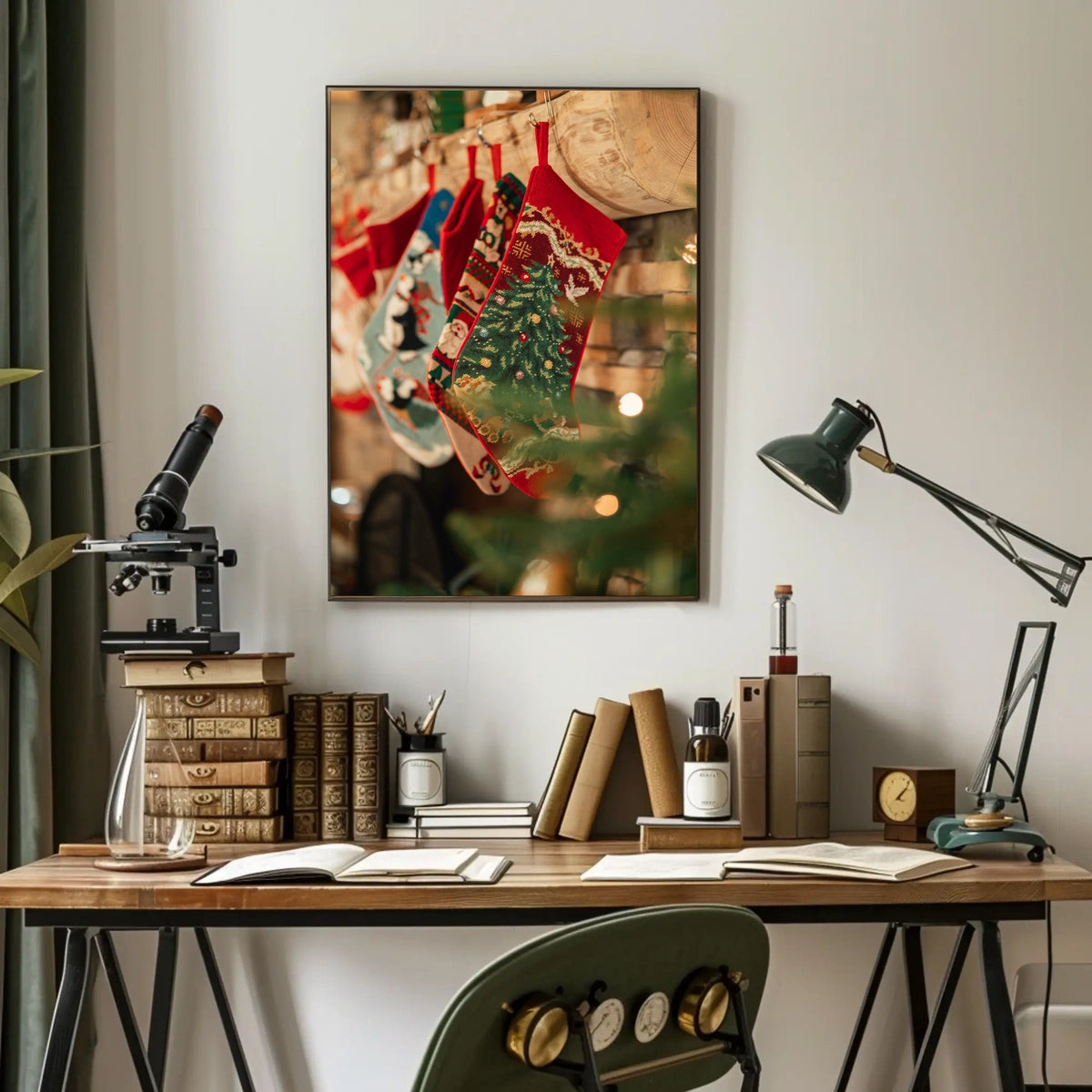 Festive Christmas Stockings Poster