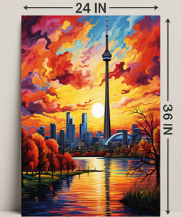 Toronto Skyline At Sunset Poster