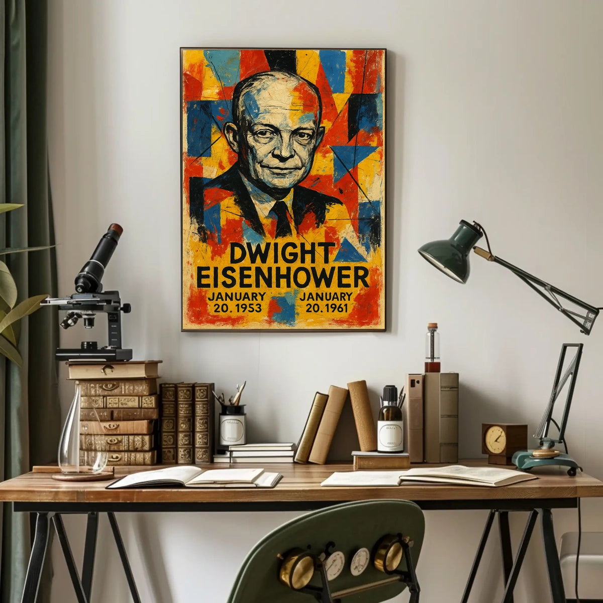 Mid-Century Modern Patriotic Abstract Portrait Poster