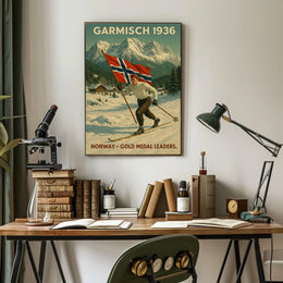 Garmisch 1936 NorwayS Skiing Triumph Poster