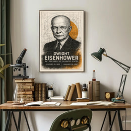 Dwight D. Eisenhower Presidential Vintage Art Historical Poster