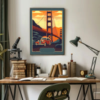 Vintage Adventure Over the Golden Gate Poster