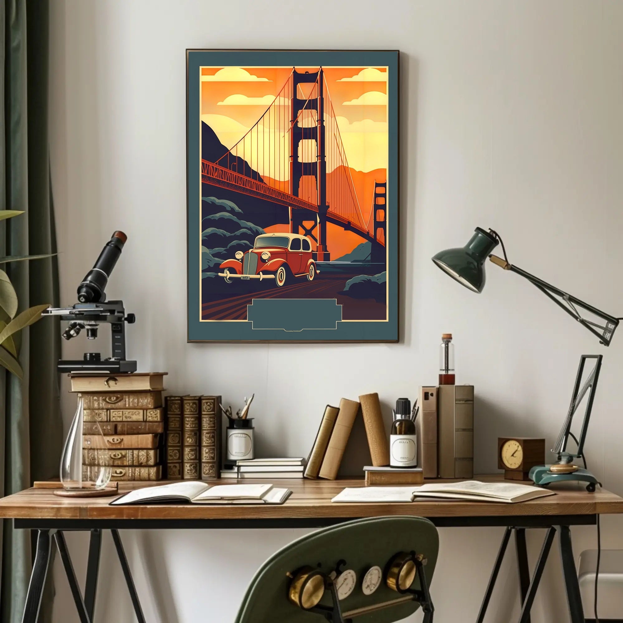 Vintage Adventure Over the Golden Gate Poster