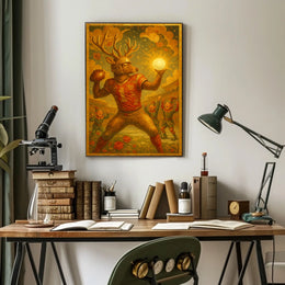 Mystical Deer Football Fantasy Art Poster