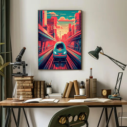 Futuristic Train Journey Poster
