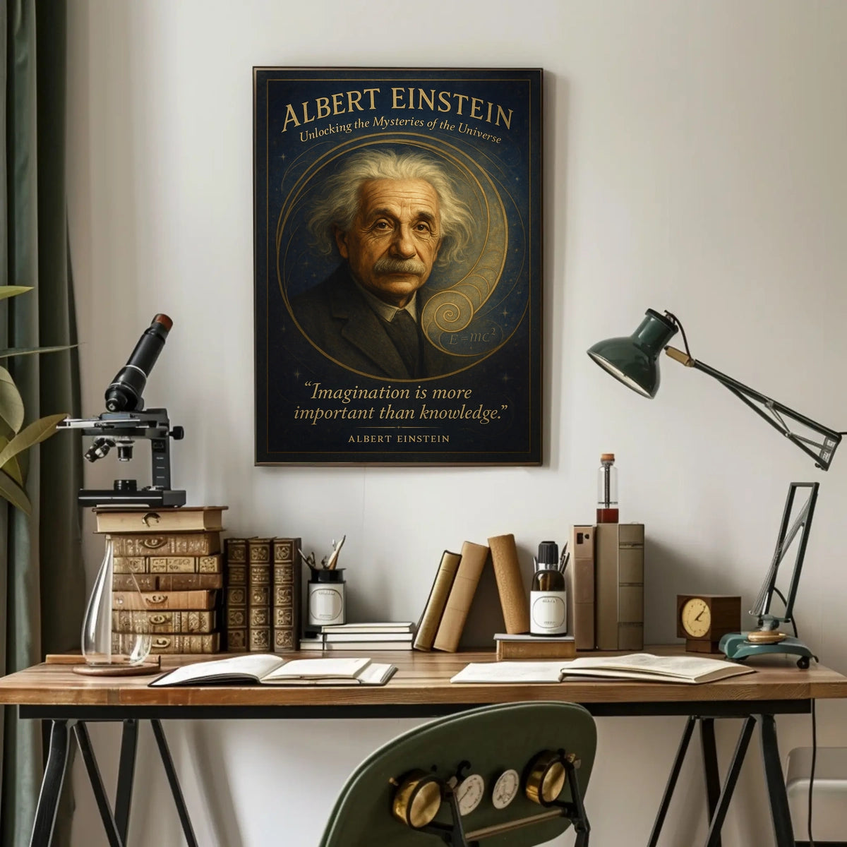 Albert Einstein Inspirational Science Art Poster Print