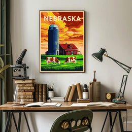 Nebraska Farm Scene Poster